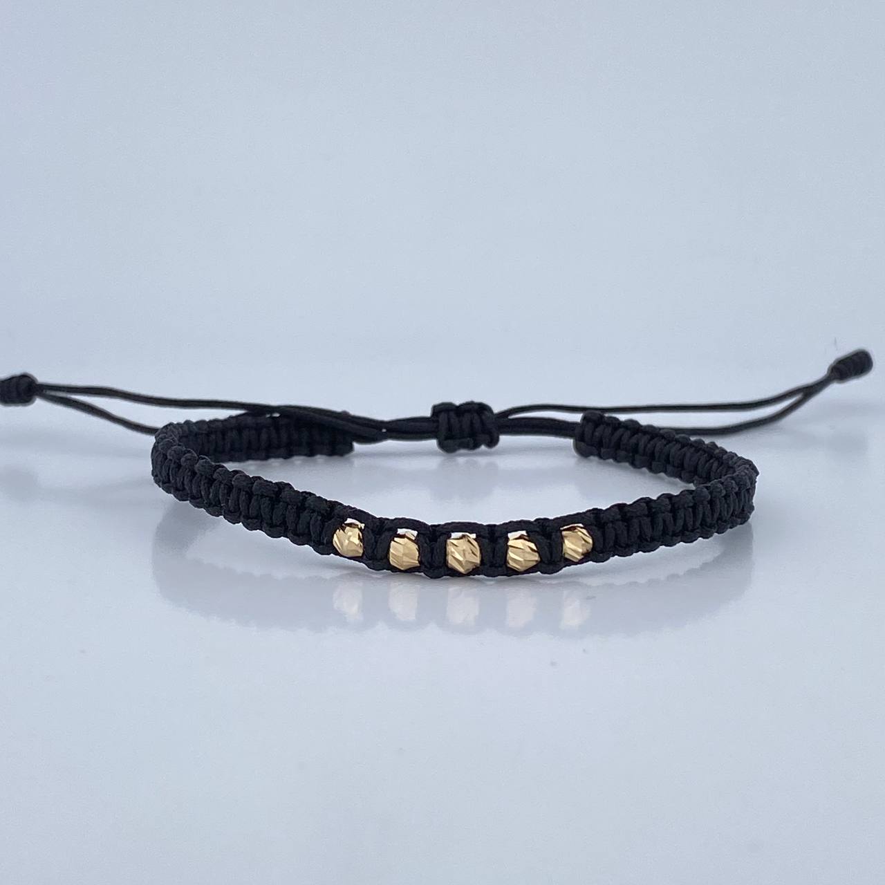 Black Woven Bracelet 0.2gr / 18K Gold &