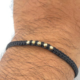 Black Woven Bracelet 0.2gr / 18K Gold &