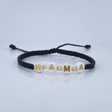 Black Woven Bracelet Mama 0.15gr / 18K Gold &
