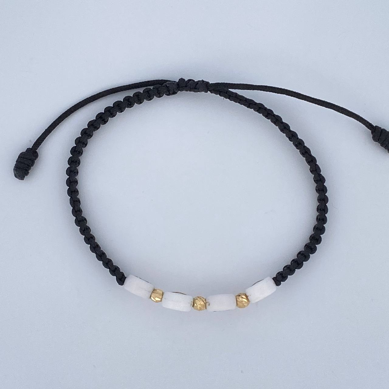 Black Woven Bracelet Mama 0.15gr / 18K Gold &