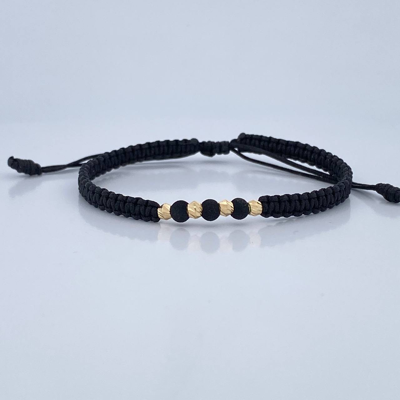 Black Woven Bracelet 0.2gr / 18K Gold &