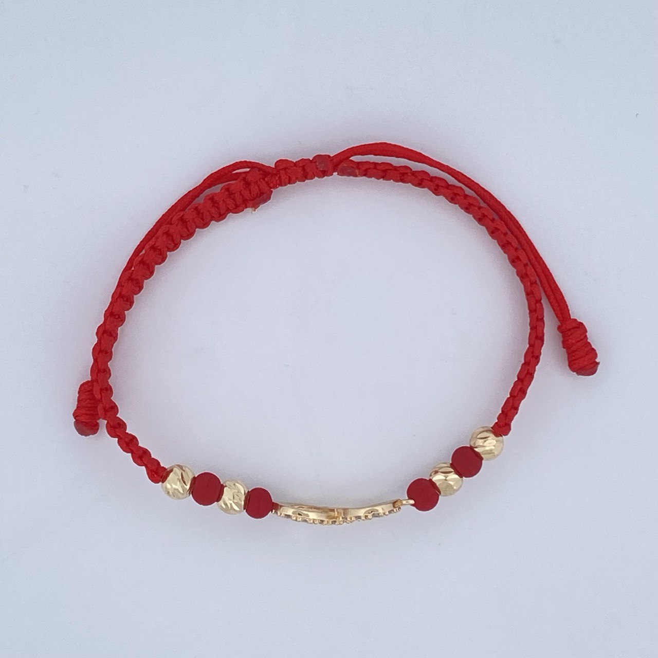 Red Woven Infinity Bracelet 1.45gr / 18K Gold &
