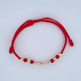 Red Woven Infinity Bracelet 1.45gr / 18K Gold &