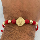 Red Woven San Benito Bracelet 2.4gr / 18K Gold &