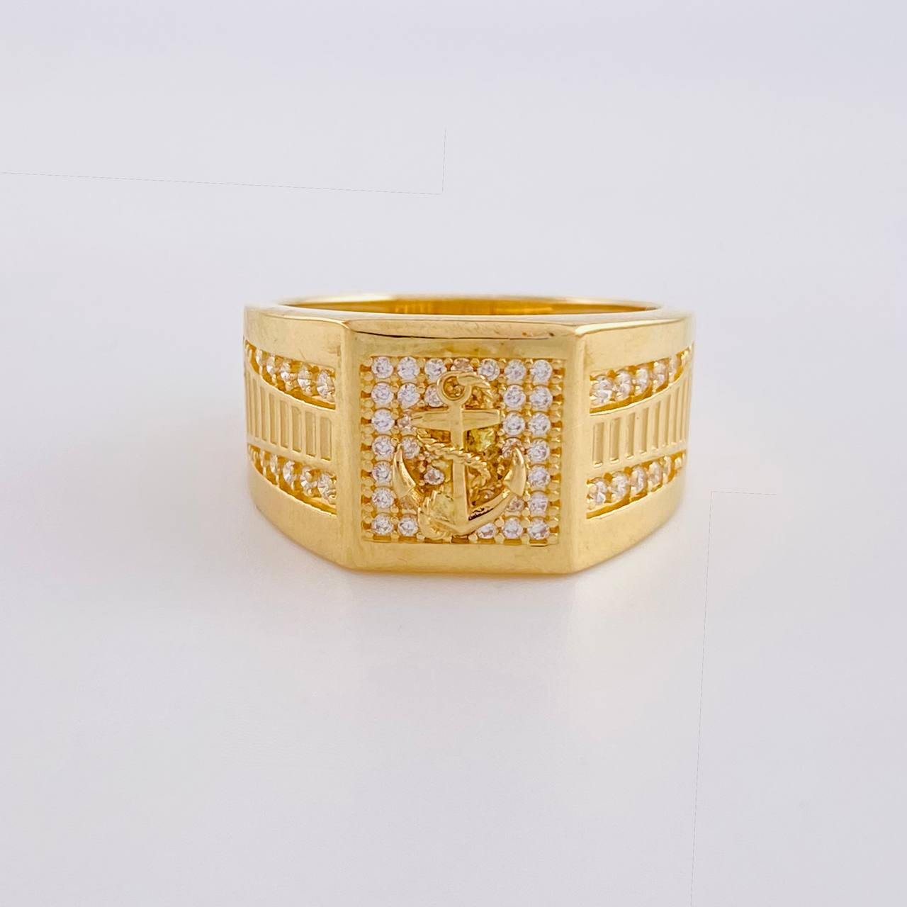 Anillo Ancla de Lujo 8.3g / T8 3/4 Oro Amarillo 18K