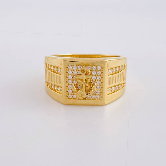 Luxury Anchor Ring 8.3g / Size 8 3/4 Yellow Gold 18K