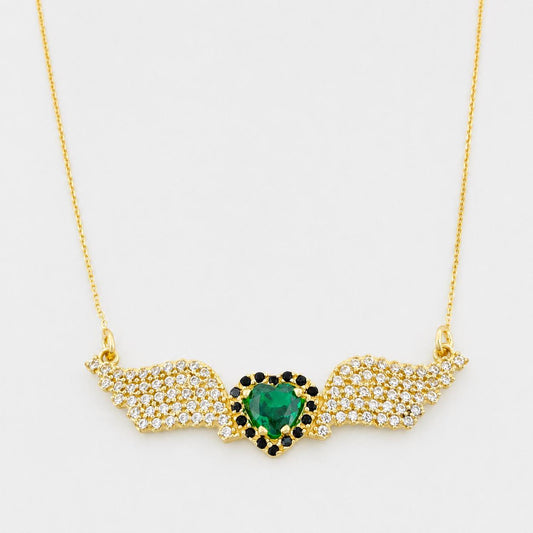 Classic Link Chain Heart Wings 4g / 22 in / 0.4mm 18K Yellow Gold