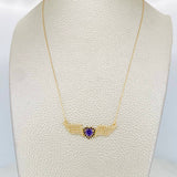 Cadena Aro Seguido Corazón Alas 3.9g / 22 in / 0.4mm Oro Amarillo 18K