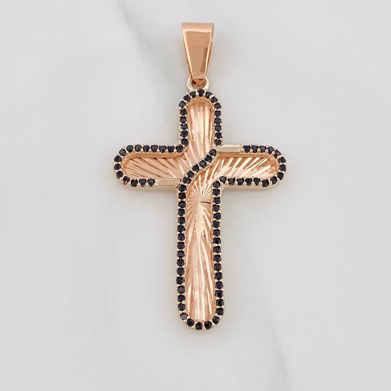 Dije Cruz 5.1g / 1 3/4 in Oro Rosa 18K