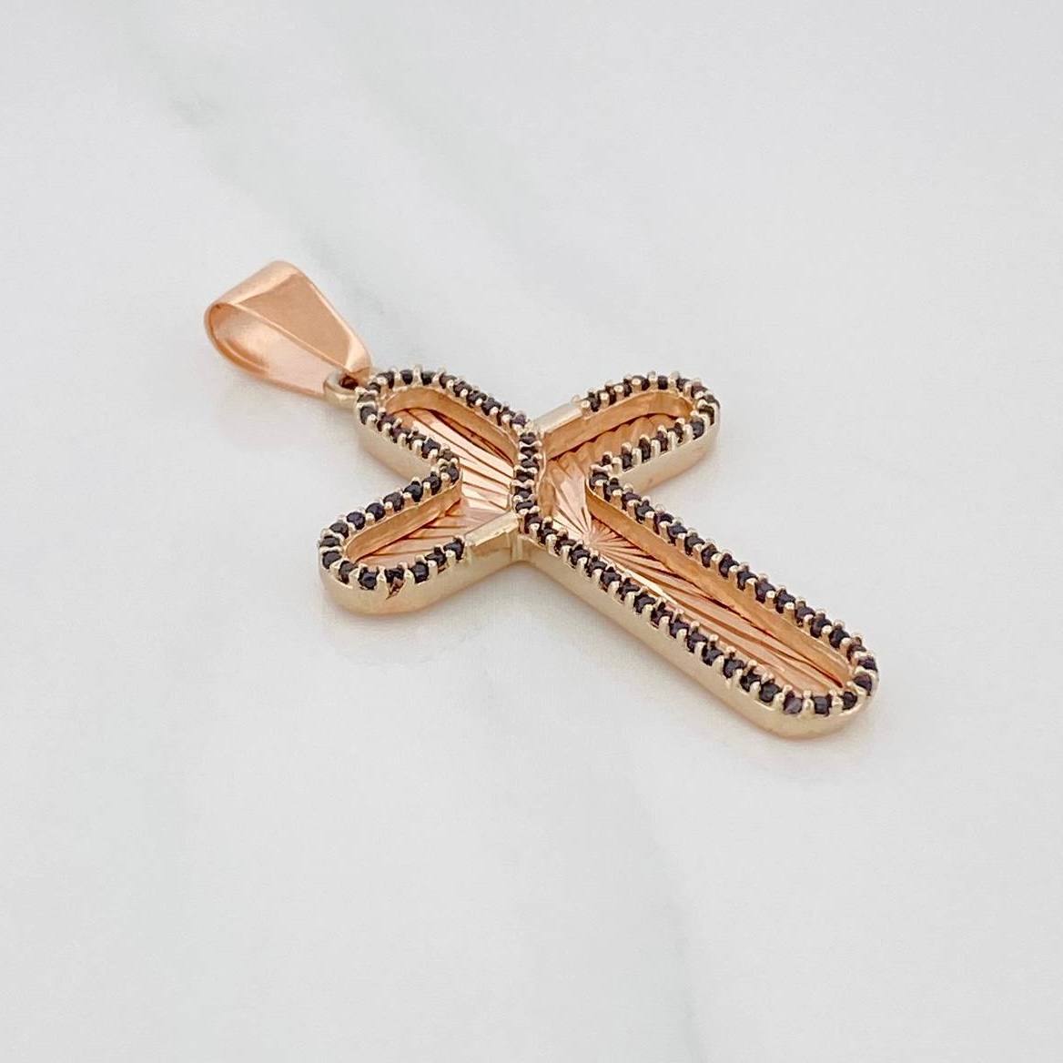 Dije Cruz 5.1g / 1 3/4 in Oro Rosa 18K