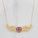 Cadena Aro Seguido Corazón Alas 4.05g / 22 in / 0.4mm Oro Amarillo 18K