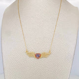 Cadena Aro Seguido Corazón Alas 4.05g / 22 in / 0.4mm Oro Amarillo 18K