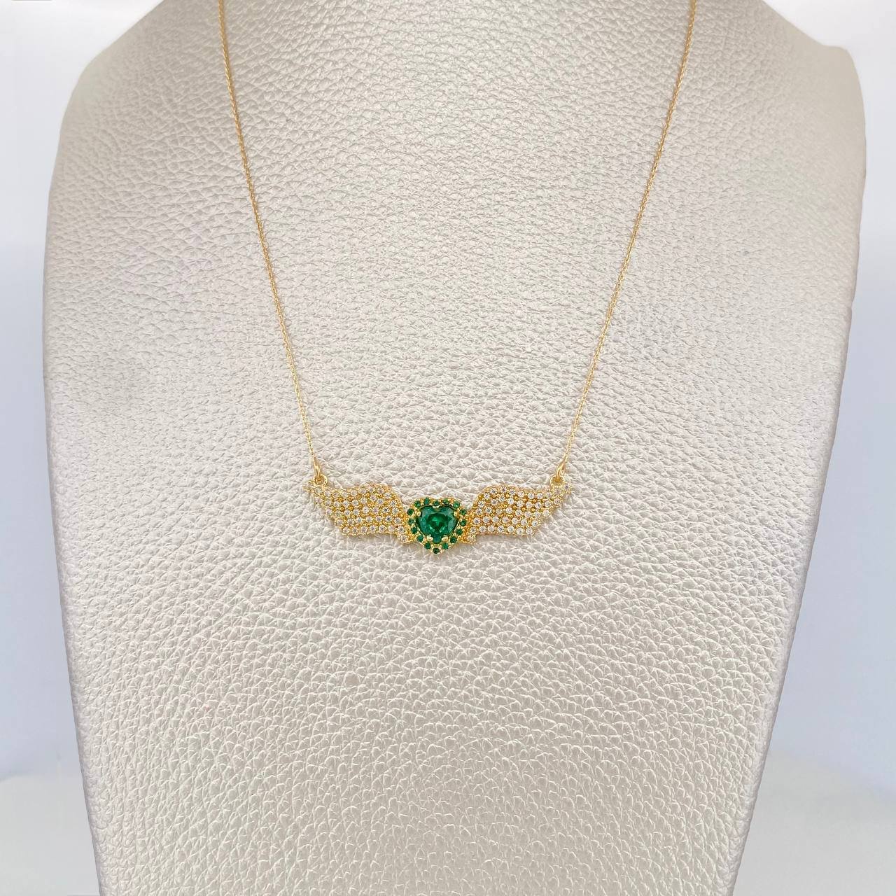 Cadena Aro Seguido Alas Corazon 4.3g / 18 in / 0.76mm Oro Amarillo 18K