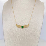Cadena Aro Seguido Alas Corazon 4.3g / 18 in / 0.76mm Oro Amarillo 18K