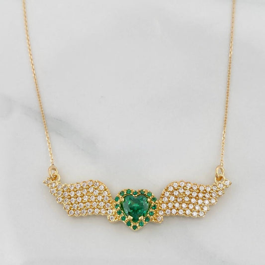 Cadena Aro Seguido Alas Corazon 4.3g / 18 in / 0.76mm Oro Amarillo 18K