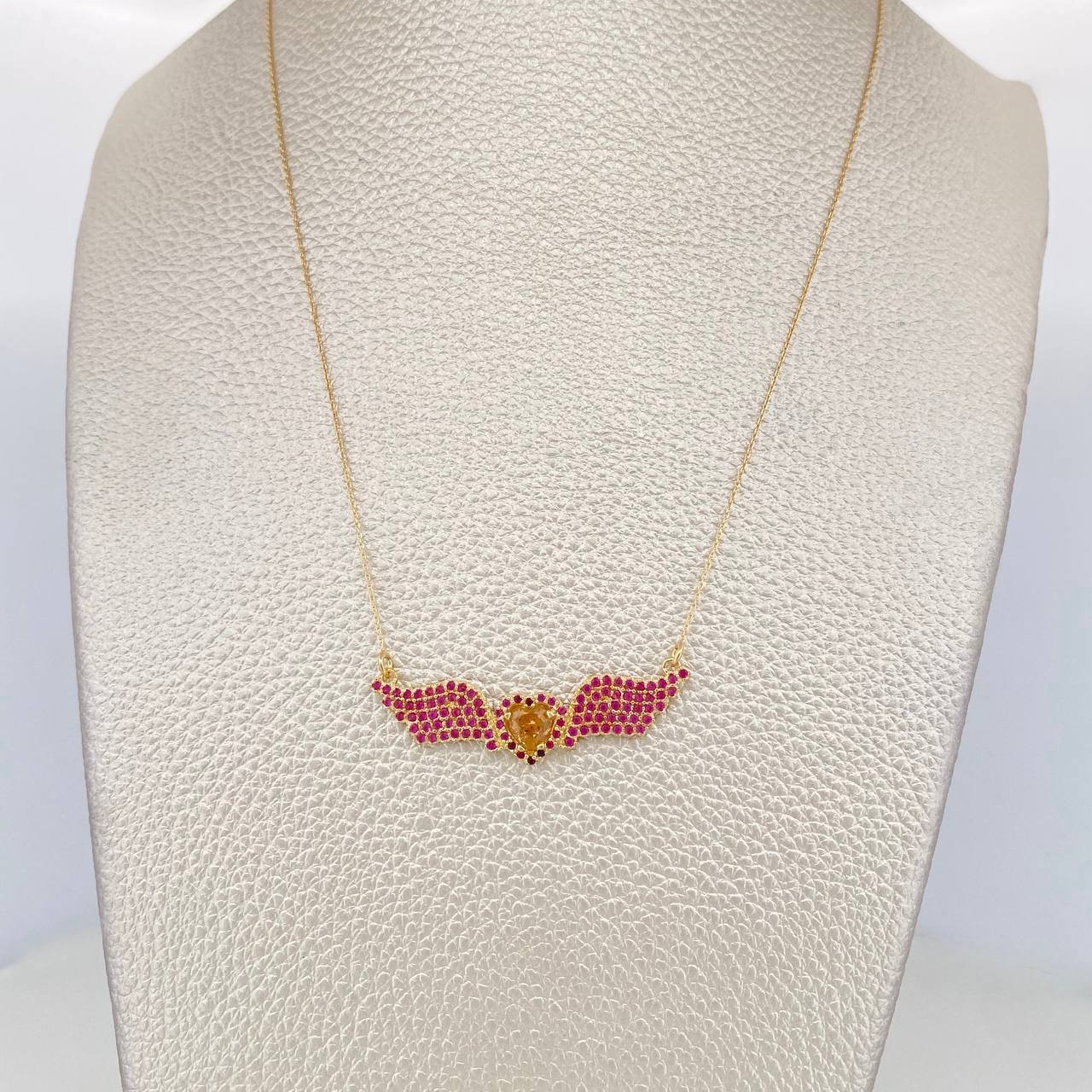 Cadena Aro Seguido Alas Corazon 4.15g / 18 in / 0.76mm Oro Amarillo 18K