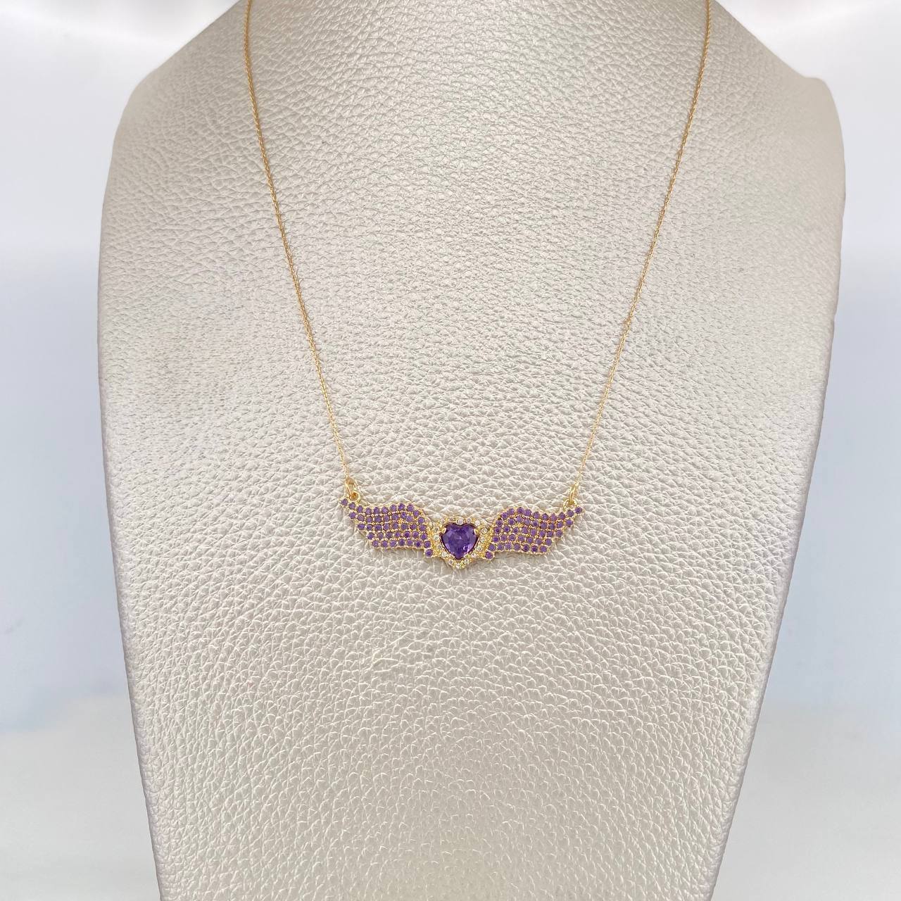 Cadena Aro Seguido Alas Corazon 3.85g / 18 in / 0.76mm Oro Amarillo 18K