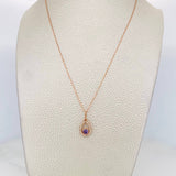 Set Chain Drawer + Halo Pendant / 1.8g / 18 in Rose Gold 18K