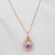 Set Chain Drawer + Halo Pendant / 1.8g / 18 in Rose Gold 18K