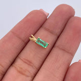 Pendant Rectangle 0.45gr / 1.1cm / Emerald 37 Pts 18K Yellow Gold (Jewel) &