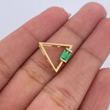 Dije Piramide 1.55gr / 1.3cm / Esmeraldas 19 Pts Oro Amarillo 18K (Joya) &