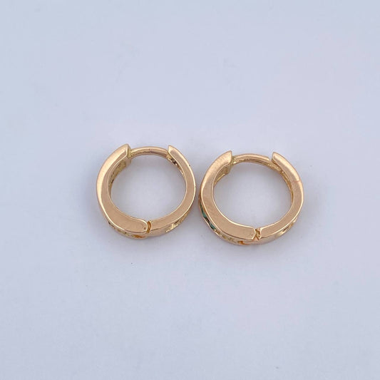 Candongas Infinito 3.15gr / 1.3cm / Esmeraldas 20 Pts Oro Amarillo 18K (Joya) &