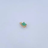 Pendant Rectangle 0.4gr / 1cm / Emerald 44 Pts 18K Yellow Gold (Jewel) &
