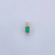 Dije Rectangulo 0.55gr / 1cm / Esmeralda 54 Pts Oro Amarillo 18K (Joya) &