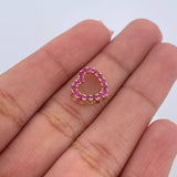 Pendant Heart Silhouette 0.95gr / 1cm / Rubies 39 Pts 18K Yellow Gold (Jewel) &
