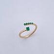 Hug Ring 2.05gr / T6 / Emeralds 22 Pts 18K Yellow Gold (Jewel) &