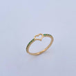 Heart Silhouette Ring 1.45gr / Size 7 3/4 / Emeralds 16 Pts 18K Yellow Gold (Jewel) &