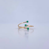 Ring Lines 1gr / T9 1/4 / Emeralds 6 Pts 18K Yellow Gold (Jewel) &