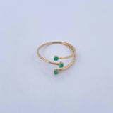 Ring Lines 1.05gr / T8 / Emeralds 6 Pts 18K Yellow Gold (Jewel) &