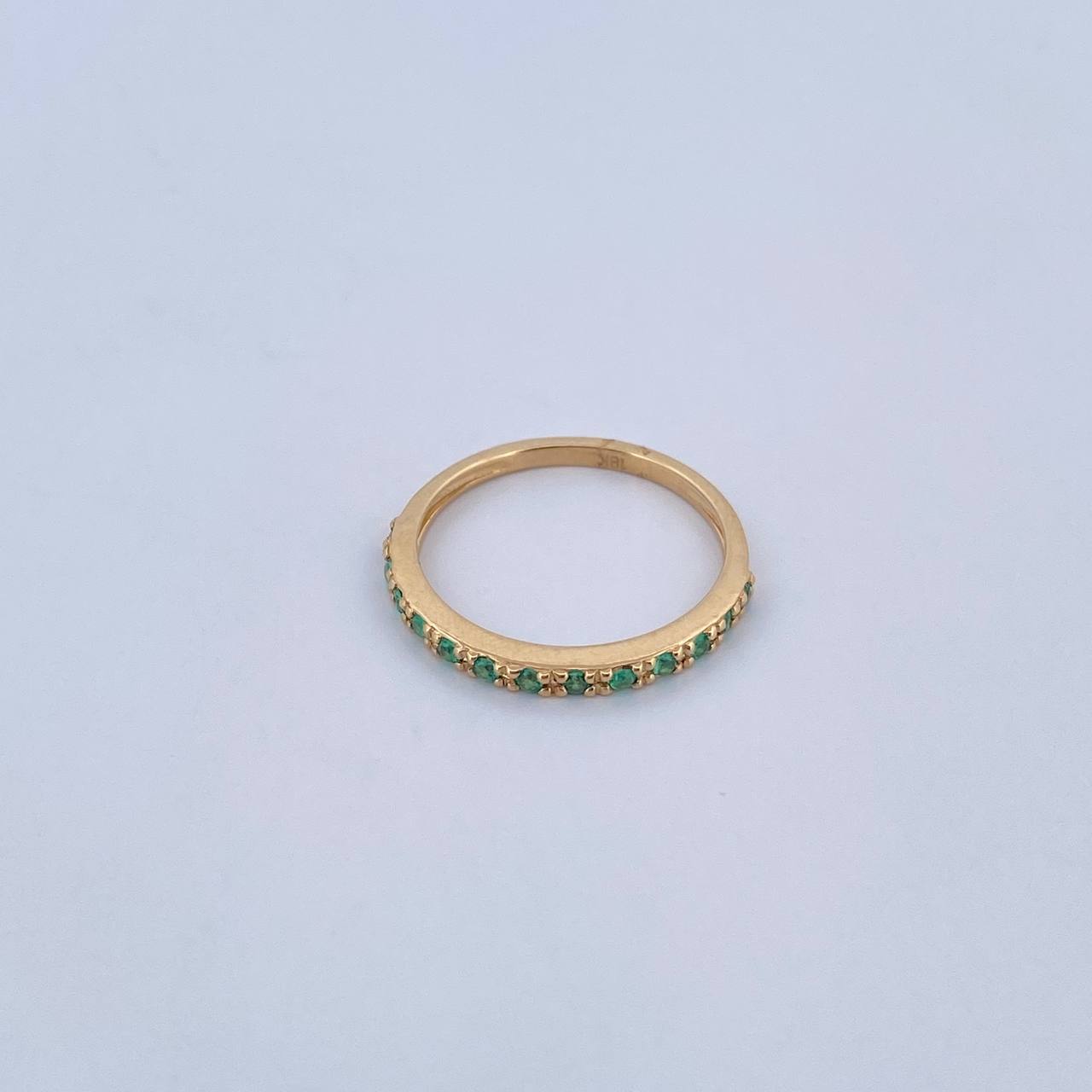 Ring Band Churumbela 1.5gr / T5 1/4 / Emeralds 12 Pts 18K Yellow Gold (Jewel) &