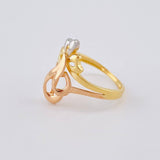 Anillo Moño Abstracto 2.7 g / T7 3/4 Tres Oros 18K