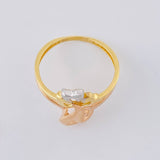 Anillo Moño Abstracto 2.7 g / T7 3/4 Tres Oros 18K