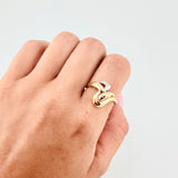 Abstract Ring 2.7 g / T8 1/2 Three Golds 18K