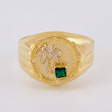 Round Palm Tree Ring 3.45 g / T11 Two-Tone Yellow White Gold 18K