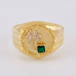 Round Palm Tree Ring 3.4 g / T9 1/4 Two Yellow White Gold 18K