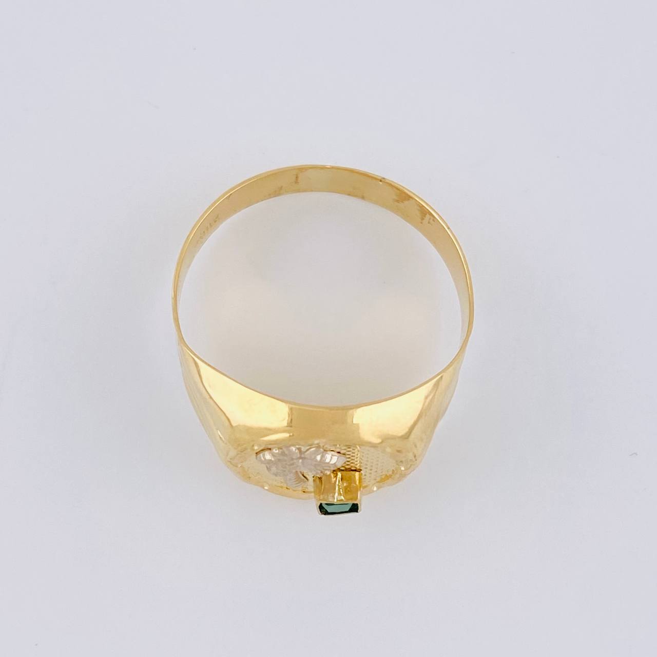 Round Palm Tree Ring 3.45 g / T11 Two-Tone Yellow White Gold 18K