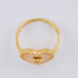 Anillo Corazón Diamantado Con Marco 2.85 g / T7 1/4 Dos Oros Amarillo Rosa 18K