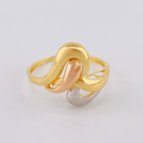 Abstract Ring 2.7 g / T8 1/2 Three Golds 18K