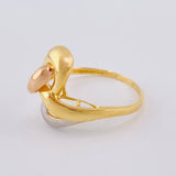 Abstract Ring 2.7 g / T8 1/2 Three Golds 18K