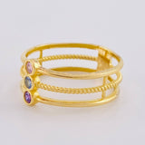 Anillo Triple Chispa 2.45 g / T7 1/2 Oro Amarillo 18K