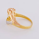Anillo Corazón Lateral Abstracto 2.45 g / T7 Tres Oros 18K