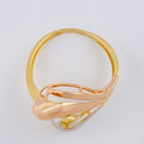 Anillo Corazón Lateral Abstracto 2.45 g / T7 Tres Oros 18K