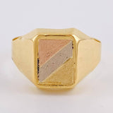 Anillo Sello 3.35 g / T10 3/4 Tres Oros 18K