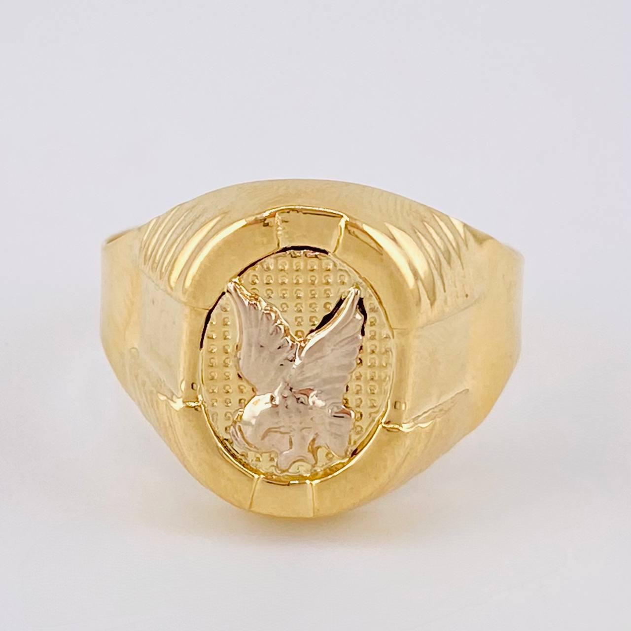 Oval Frame Eagle Ring 3.7 g / T9 3/4 Two-Tone Yellow White Gold 18K