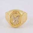 Oval Frame Eagle Ring 3.7 g / T9 3/4 Two-Tone Yellow White Gold 18K