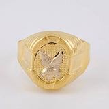 Oval Frame Eagle Ring 3.7 g / T9 3/4 Two-Tone Yellow White Gold 18K